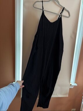 Black Sleeveless Jumpsuit with Adjustable Straps